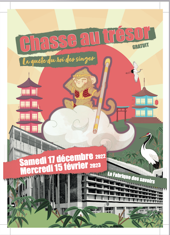 La chasse au trésor du roi singe ! à la Fabrique des savoirs d'Elbeuf-sur-Seine.