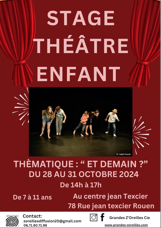 Stage de théâtre pour enfants, dirigé par Claire Girardin